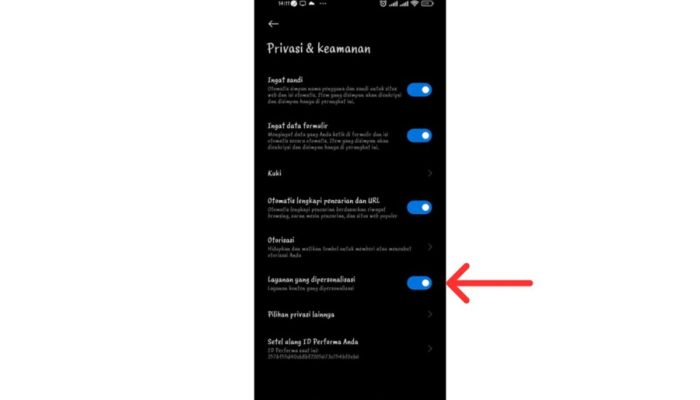 Cara Menghilangkan Iklan di HP Xiaomi dengan Menghilankan Iklan di Browser