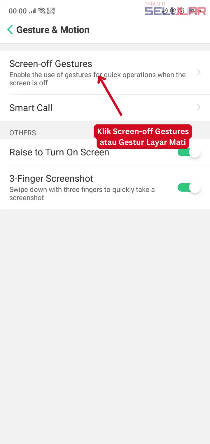 fitur double tap to turn on screen